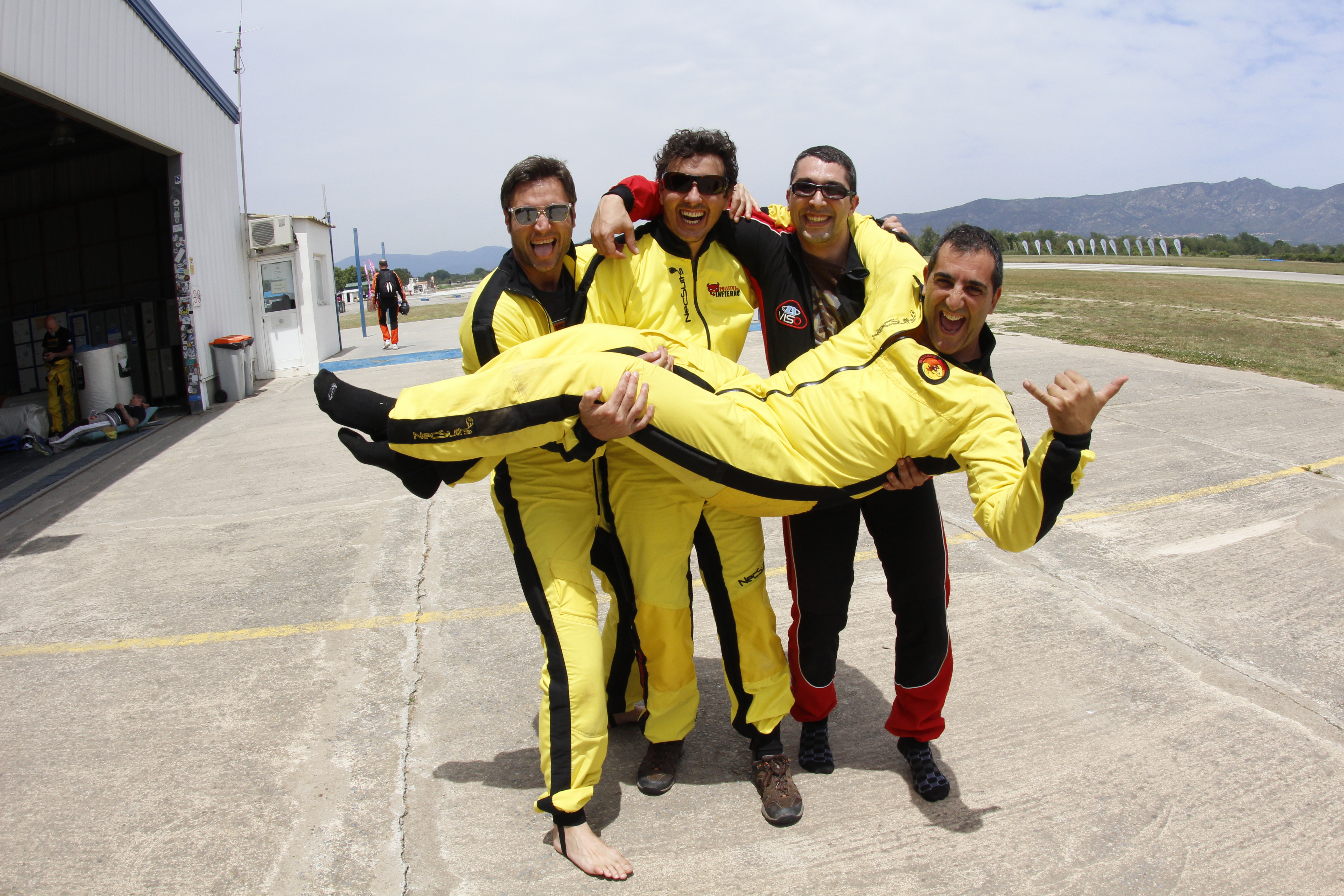 Freefall belly-to-earth tracking over Costa Brava